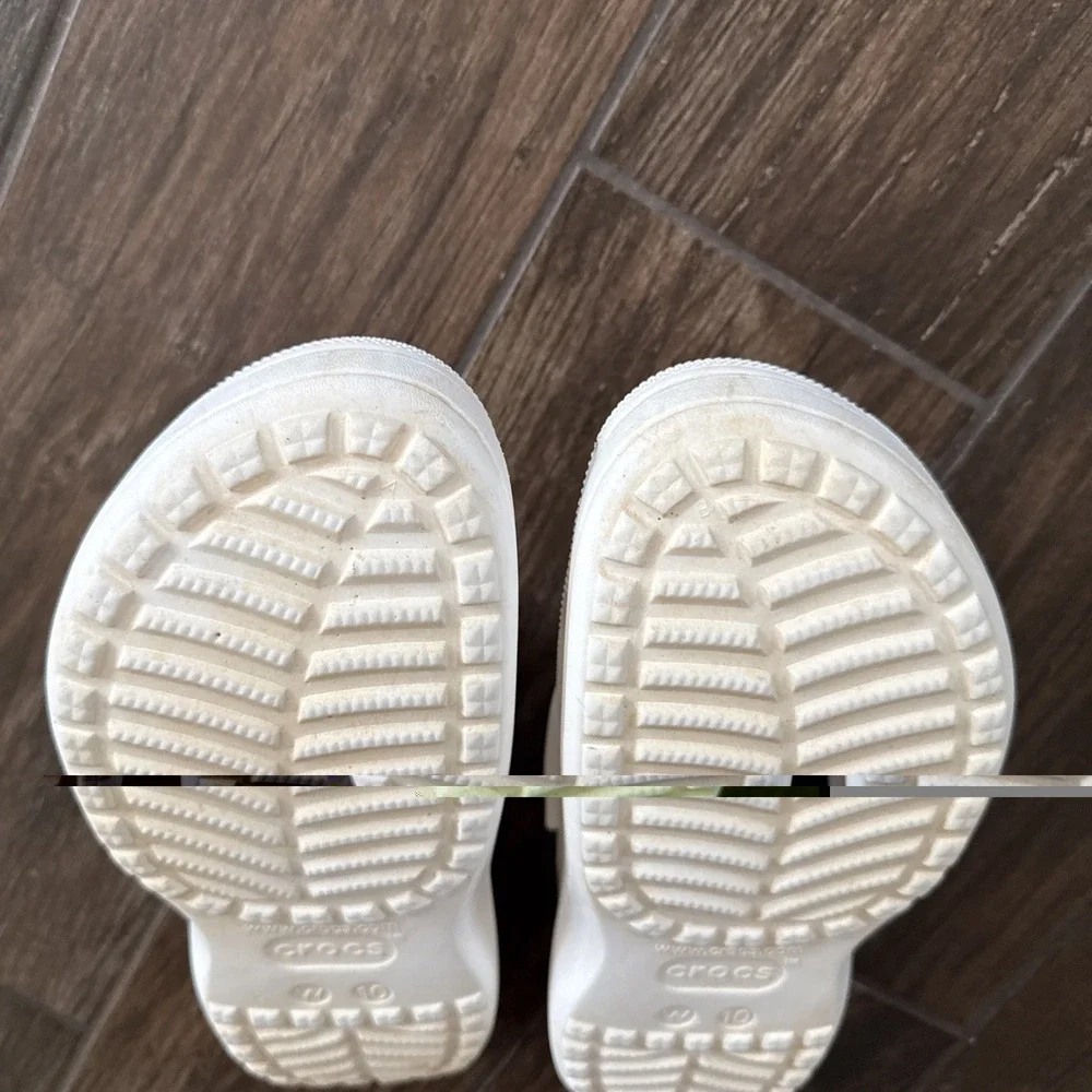 Crocs Baya Platform Clogs Womens 10 White Chunky Slip On